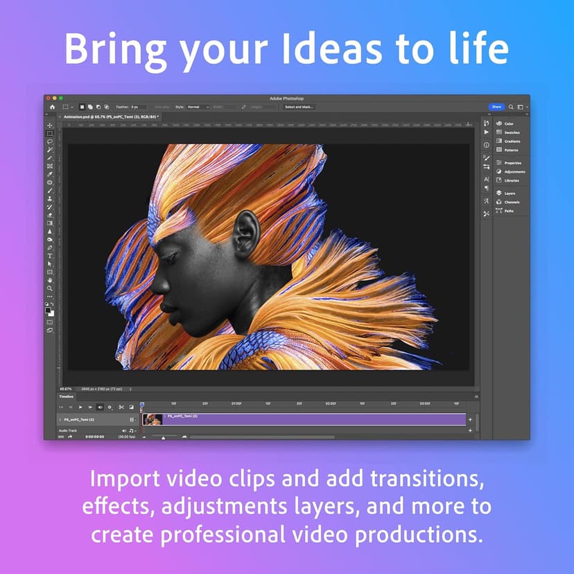 Adobe Photoshop | Photo, Image, and Design Editing Software | 12-Month Subscription with Auto-Renewal, PC/Mac