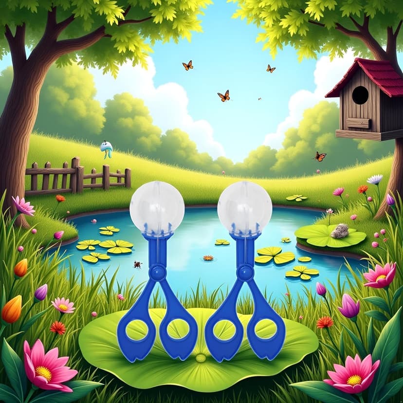 2-Pcs Blue Nature Exploration Tools - Ergonomic Scoopers and Clamps for Field Research and Outdoor Activities, Durable Plastic Design with Non-Slip Grip
