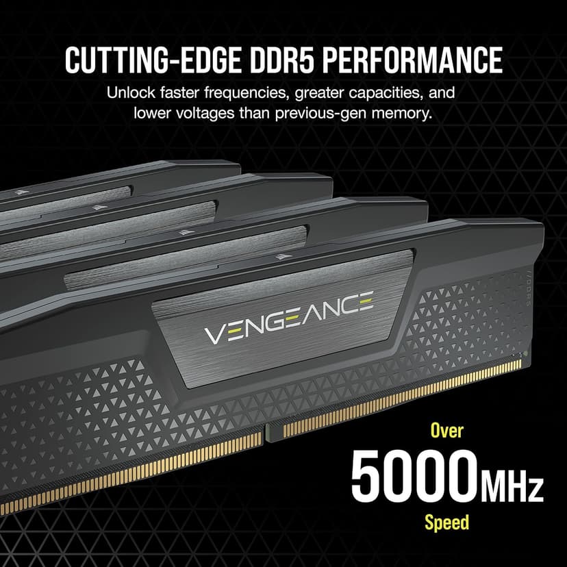 Corsair Vengeance DDR5 RAM 32GB (2x16GB) 6000MHz CL30-36-36-76 1.40V Intel XMP Desktop Computer Memory - Black (CMK32GX5M2B6000C30)