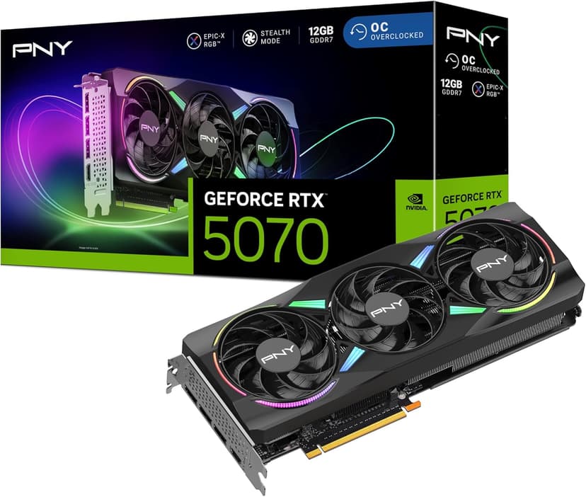 PNY GeForce RTX™ 5070 ARGB Overclocked Triple Fan