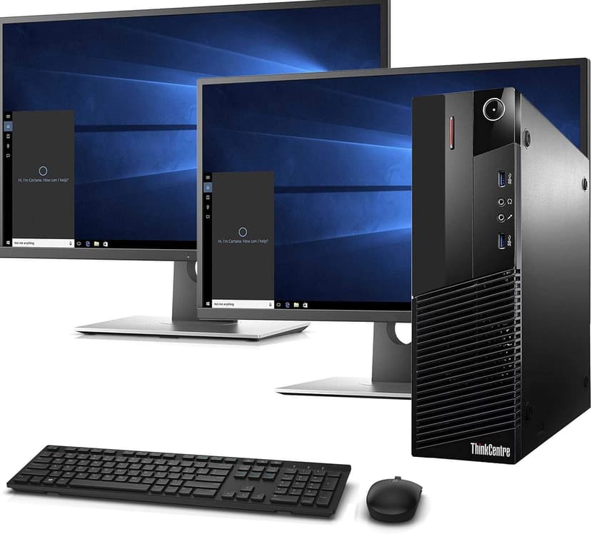 Lenovo M93P SFF Computer Desktop PC Intel Core i7 3.4GHz Processor 16GB Ram 128GB M.2 SSD 2TB HDD Wireless Keyboard Mouse, WiFi | Bluetooth, New Dual 23.8" Monitor Win 10 Pro (Renewed)