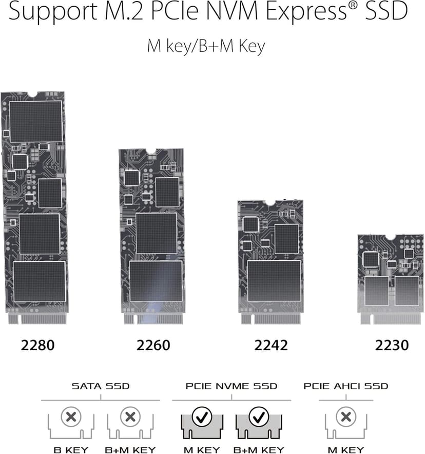 ASUS ROG STRIX Arion Aluminum Alloy M.2 NVMe SSD External Portable Enclosure Case Adapter, USB 3.2 Gen 2 Type-C (10 Gbps), USB-C to C and USB-C to A Cables, Fits PCIe 2280/2260/2242/2230 M Key/B+M Key