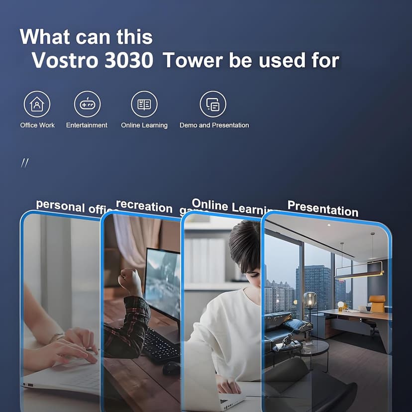 Dell Desktop Computers Tower PC for Home Business Student, 14th Gen Intel Core i3-14100 (Beat i5-12400), 32GB DDR5 RAM, 1TB PCIe SSD, WiFi 6, Bluetooth, Keyboard and Mouse, Windows 11 Pro