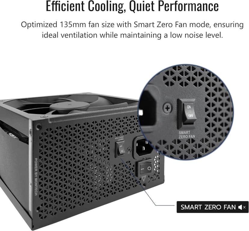MONTECH Century II - 850W High-End ATX Gaming Power Supply - 80 Plus Gold & Cybenetics Platinum - Fully Modular - ATX 3.1 & PCIe 5.1 Ready with 12V-2x6 Cable - 10 Years Warranty