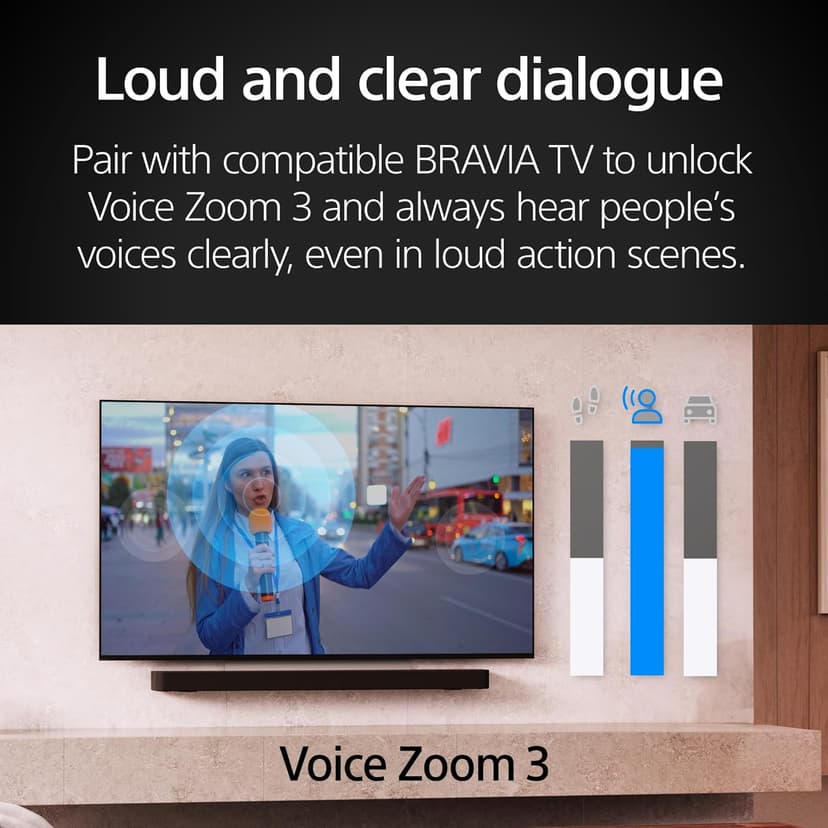 Sony BRAVIA Theater System 6, 5.1ch Home Theater System Sound bar with subwoofer and Rear Speakers, Surround Sound by Dolby Atmos/DTS:X Compatible HT-S60