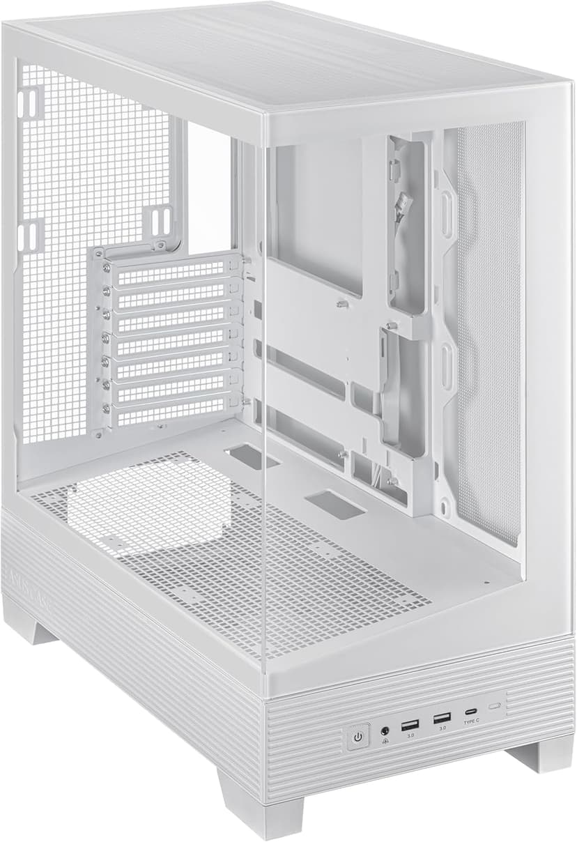 ASUS A31 White ATX Mid-Tower Gaming Case, Dual-Sided Tempered Glass, Frameless Design, BTF Hidden Connectors, 360 AIO Support, 8° Angled Base, ARGB Ready, Optimized Airflow, Seamless Cable Management