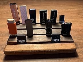 SD Card Holder for Desktop Display - USB Thumb Drive Stand Handmade from Beautiful Walnut - Gift Idea for Photographers, Videographers, & Tech Professionals