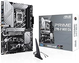 ASUS Prime Z790-P WiFi D4 LGA 1700(Intel 14th,12th&13th Gen) ATX motherboard (PCIe 5.0,DDR4,14+1DrMOS,3x M.2,WiFi 6, Bluetooth v5.2,2.5Gb LAN, front panel USB 3.2 Gen 2 USB Type-C, Thunderbolt 4/USB4)