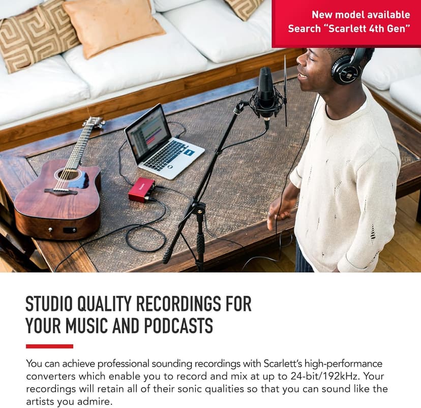 Focusrite Scarlett Solo 3rd Gen USB Audio Interface, for the Guitarist, Vocalist, Podcaster or Producer ? High-Fidelity, Studio Quality Recording, and All the Software You Need to Record