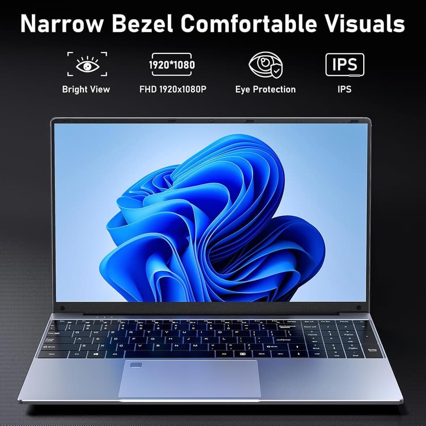 Gaming Laptop,15.6 Inch Laptop Computer,16GB RAM 512GB SSD,N5095 4C/4T Processor(up to 2.9Ghz),UHD Graphics,15.6” FHD 1920 * 1080 Display,WiFi 5,BT5.0,Backlit Keyboard,Fingerprint Unlock