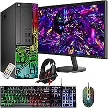 Dell Optiplex Small Desktop Computer (SFF) PC | Quad Core Intel i5 (3.2GHz) | 16GB DDR3 RAM | 512GB SSD | 24 Inch Monitor | RGB Gaming Keyboard & Mouse, Headset | Windows 10 Pro (Renewed)