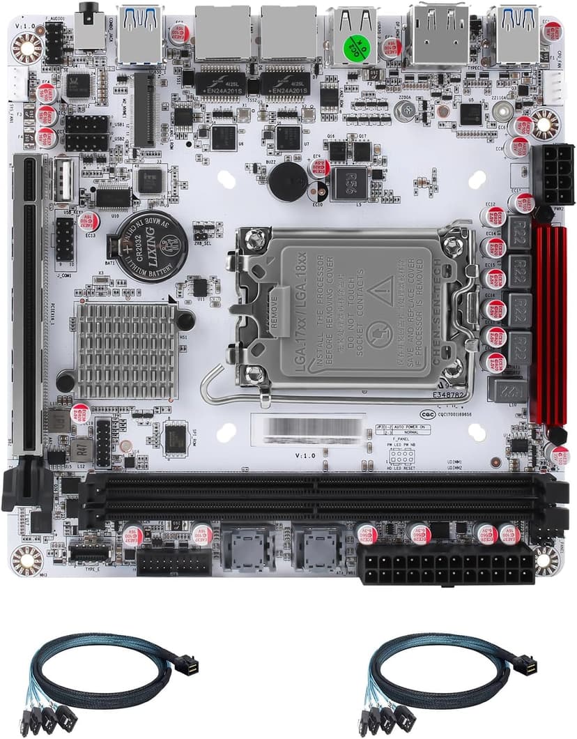 Q670 Pro 8-Bay Mini-ITX NAS Motherboard: LGA1700 for 12th/13th/14th Gen Intel CPUs, 8 SATA 3.0, 3 M.2 NVMe, 2.5G vPro NIC, Dual DDR5 Slots, USB3.2, Dual 4K@60Hz Display (Q670+ 2X SFF-8643)