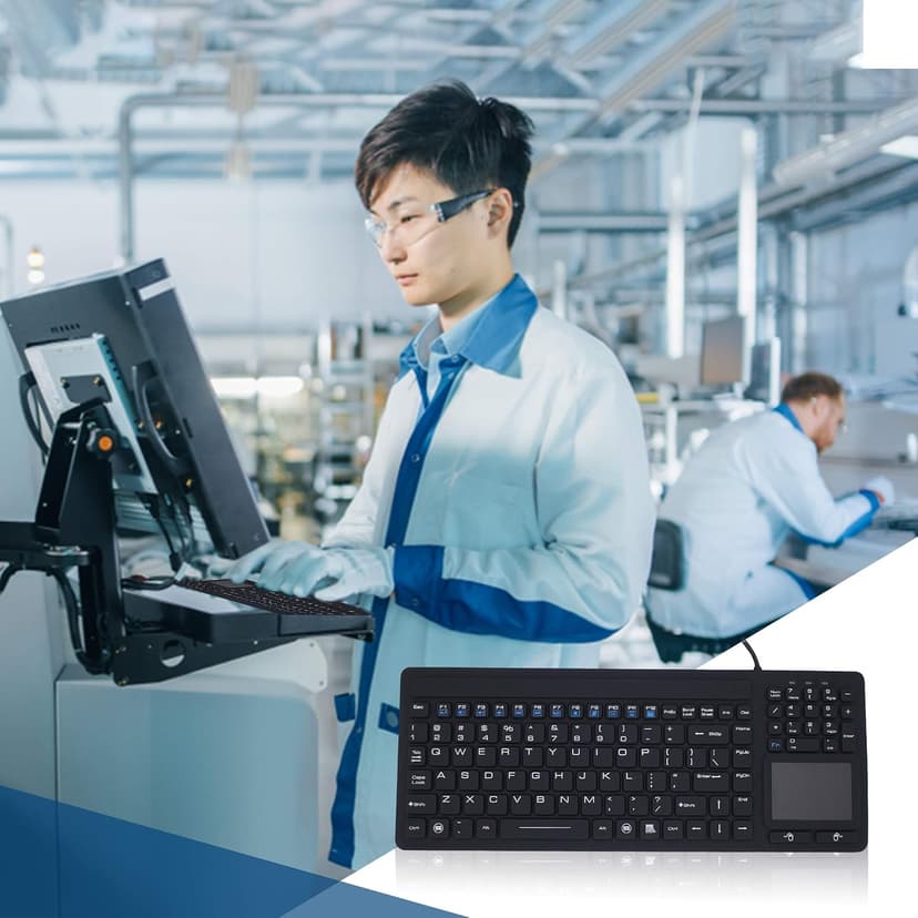 DSI Industrial Waterproof Keyboard 107 Keys with Touchpad Latest Version
