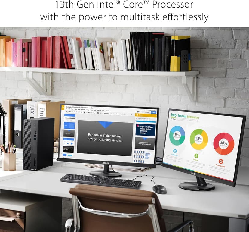 ExpertCenter D5 Small Form Factor Desktop PC, Intel Core i5-13400, 16GB DDR4 RAM, 1TB PCIe SSD, Windows 11 Pro, Black, D500SE-AS504