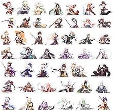 TaiCy Character Stickers, Waterproof Sun-Proof Anime Game Sticker Pack for Phone,Laptop,Bottles,Skateboard (Genshin Stickers-1)