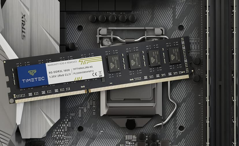 Timetec 8GB DDR3L / DDR3 1600MHz (DDR3L-1600) PC3L-12800 / PC3-12800 (PC3-12800U) Non-ECC Unbuffered 1.35V / 1.5V CL11 2Rx8 Dual Rank 240 Pin UDIMM Desktop PC Computer Memory RAM Module Upgrade (8GB)
