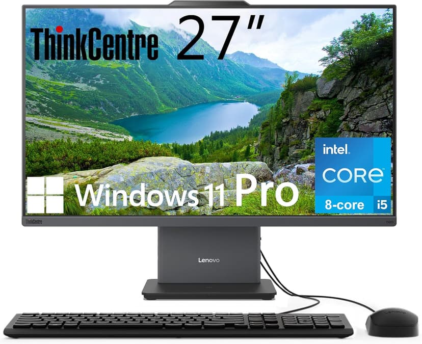 Lenovo ThinkCentre All-in-One Desktop Computer, 27" FHD IPS Display, 8-core Intel Core i5-13420H, 32GB DDR5, 1TB SSD, Wi-Fi 6, USB-C, HDMI in&Out, Wired KB&Mouse, Windows 11 Pro