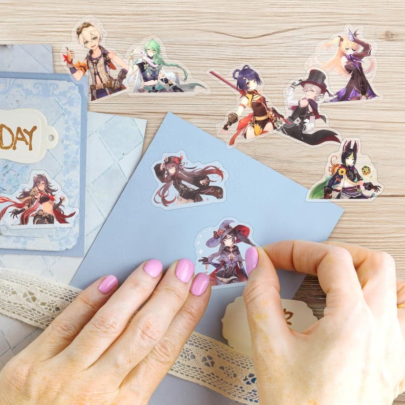 TaiCy Character Stickers, Waterproof Sun-Proof Anime Game Sticker Pack for Phone,Laptop,Bottles,Skateboard (Genshin Stickers-1)