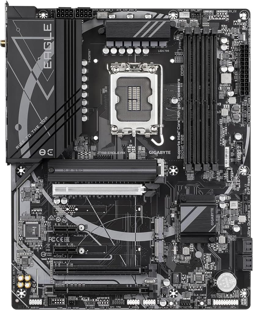 GIGABYTE Z790 Eagle AX LGA 1700 Intel Z790 ATX Motherboard with DDR5, M.2, PCIe 5.0, USB 3.2 Gen2X2 Type-C, Intel Wi-Fi 6E, 2.5GbE LAN, Q-Flash Plus, EZ-Latch