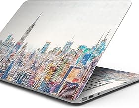 Watercolor New York City Skyline Full-Body Wrap Scratch Resistant Decal Skin-Kit Compatible with MacBook 13" Pro M1 (A2338)