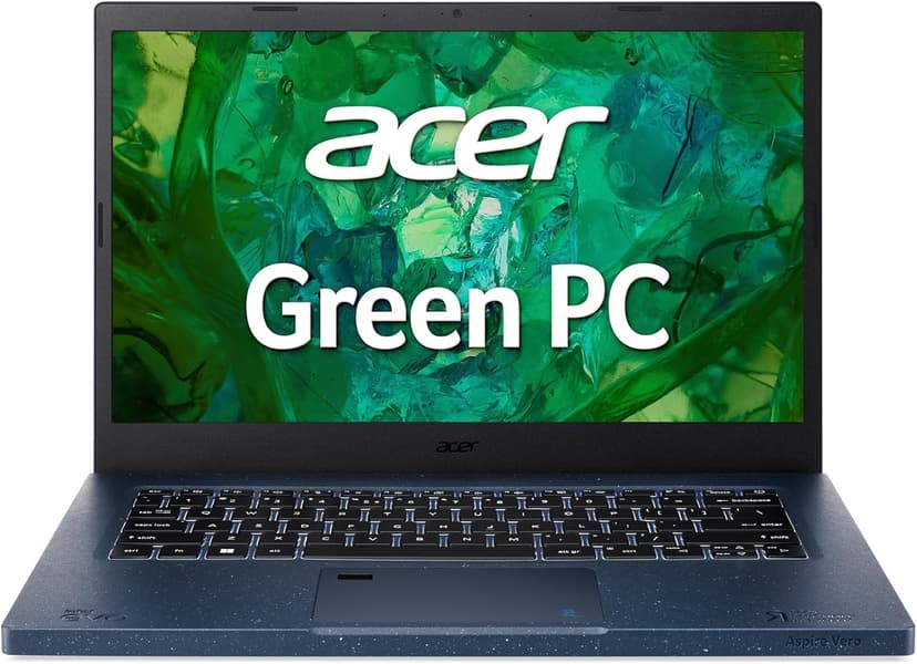 Acer Aspire Vero AV14-52P-55N4 Intel Evo Green PC | 14" FHD IPS 100% sRGB Display | Intel Core i5-1335U | Intel Iris Xe Graphics | 8GB LPDDR4X | 512GB Gen 4 SSD | Killer Wi-Fi 6E | PCR Materials