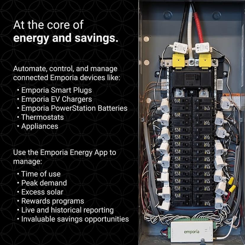 Emporia Vue 3 Home Energy Monitor - Smart Home Automation Module and Real Time Electricity Usage Monitor, Power Consumption Meter, Solar and Net Metering for UL Certified Safe Energy Monitoring