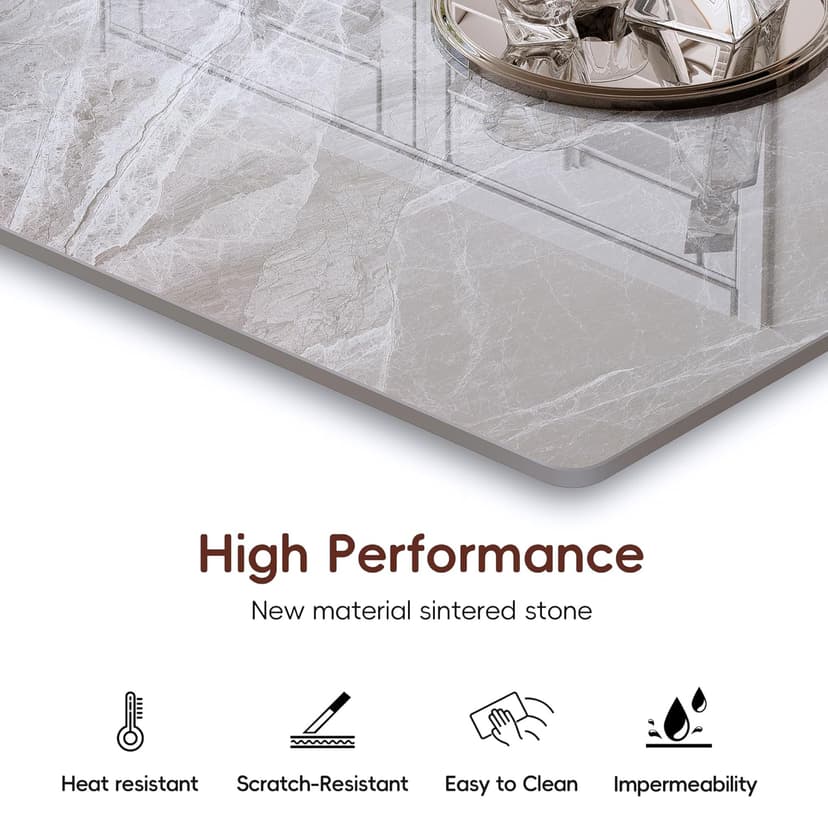 55'' x 28'' Sintered Stone Table top, DIY Replacement & Cover Marble Desktop, Table Top for Kitchen Table, Outdoor Indoor Dining Table