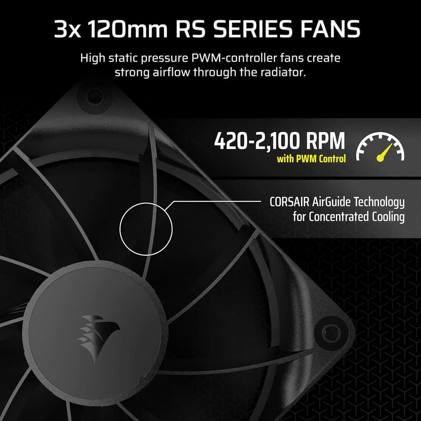 CORSAIR Nautilus 360 RS Liquid CPU Cooler – 360mm AIO – Low-Noise – Direct Motherboard Connection – Daisy-Chain – Intel LGA 1851/1700, AMD AM5/AM4 – 3X RS120 Fans Included – Black