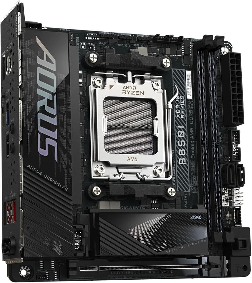GIGABYTE B850I AORUS PRO AMD AM5 LGA 1718 Motherboard, Mini-ITX, DDR5, 2X M.2, PCIe 5.0, USB-C, WIFI7, 2.5GbE LAN, EZ-Latch, 5-Year Warranty