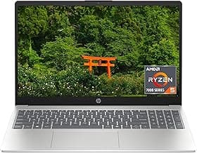 HP 15.6 inch Laptop, HD Touchscreen Display, AMD Ryzen 5 7520U, 8 GB RAM, 512 GB SSD, AMD Radeon Graphics, Windows 11 Home, Natural Silver, 15-fc0499nr