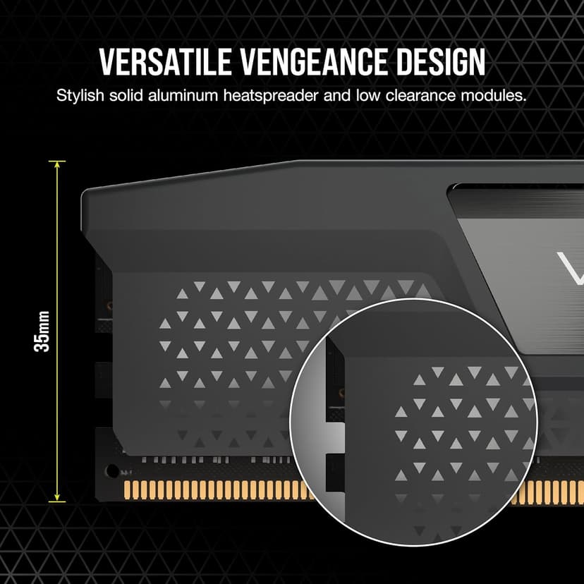 CORSAIR Vengeance DDR5 RAM 64GB (2x32GB) 6000MHz CL38-44-44-96 1.35V AMD Expo Intel XMP 3.0 Desktop Computer Memory – Gray (CMK64GX5M2B6000Z38)