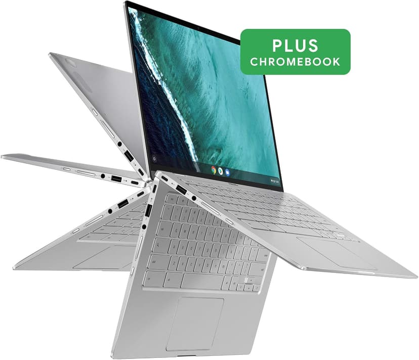 ASUS Chromebook Flip C434 2-In-1 Laptop, 14" Full HD Touchscreen 4-Way NanoEdge, Intel Core M3-8100Y Processor, 4GB RAM, 64GB eMMC Storage, All-Metal Body, Backlit KB, Chrome OS- C434TA-DSM4T, Silver