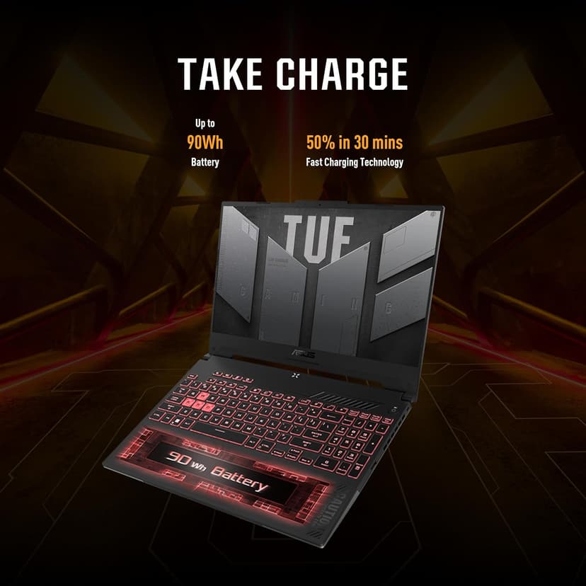 ASUS TUF Gaming A15 (2023) Gaming Laptop, 15.6” FHD 144Hz, 100% sRGB Display, GeForce RTX 4060, AMD Ryzen 7 7735HS, 16GB DDR5, 1TB PCIe SSD, Wi-Fi 6, Windows 11, FA507NV-EH74