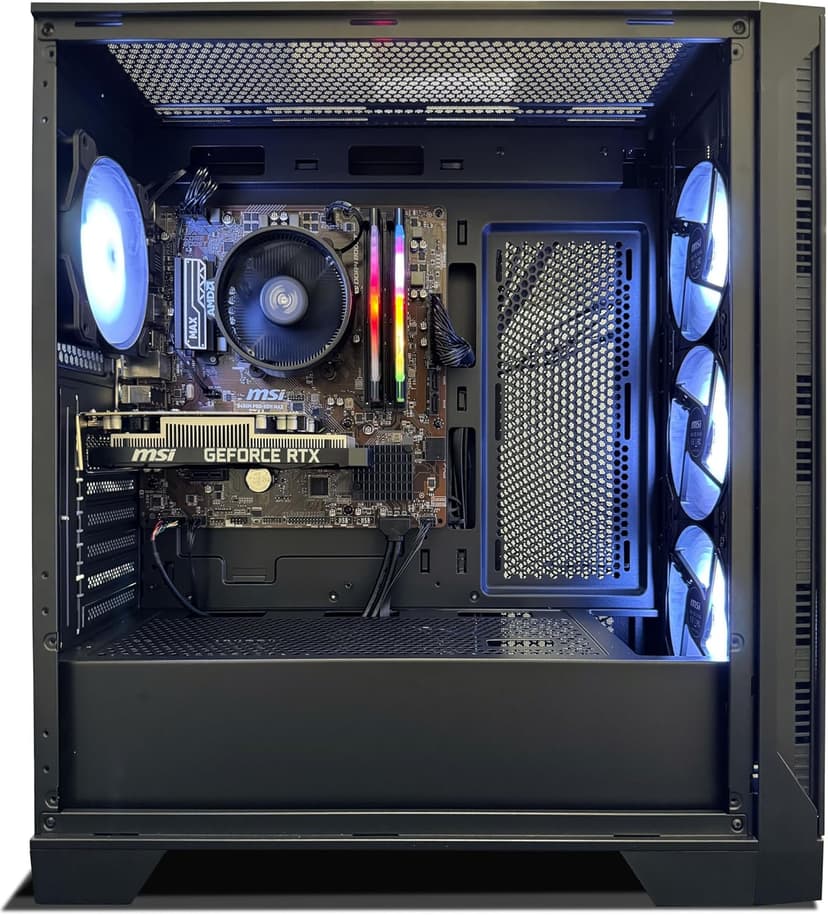 Tomcat Desktop Pc Ryzen 5 5500, RTX 3050 6GB, (2 * 8GB) 16 Gb RAM 3600 RGB, SSD 480GB M.2 NVME, W11, WiFi Ready, Mouse and Keyboard, 1 Year Manufacturer
