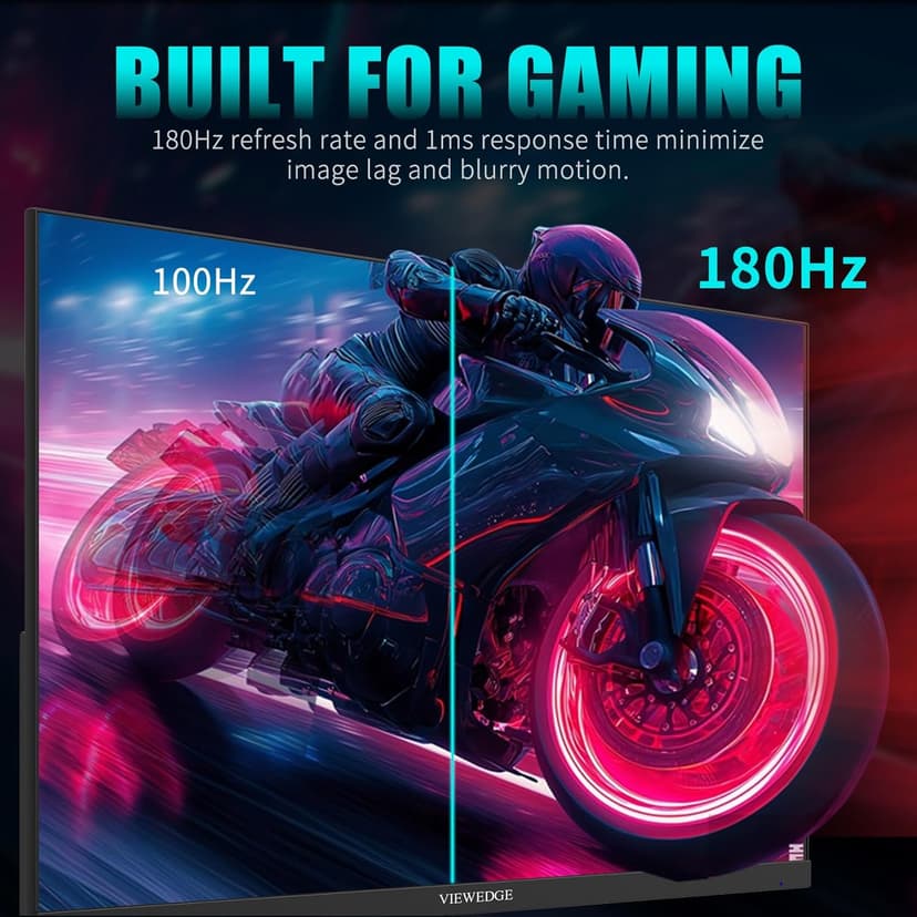 Gaming Monitor 27 inch 180hz (Supports 144hz/165hz) 1ms, 110% sRGB with HDR 10 | 1080p IPS Screen, DP HDMI, Built-in Speakers, Support Freesync and Wall Mount