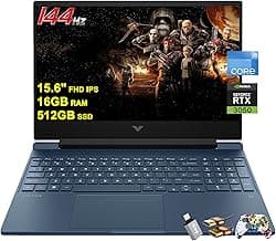 HP Victus 15 Gaming Laptop 15.6 FHD IPS Anti-Glare 144Hz Intel 8-core i5-12450H (Beat i7-11800H) 16GB RAM 512GB SSD GeForce RTX 3050 Backlit B&O Fast Charging Win11 w/ICP Accessory