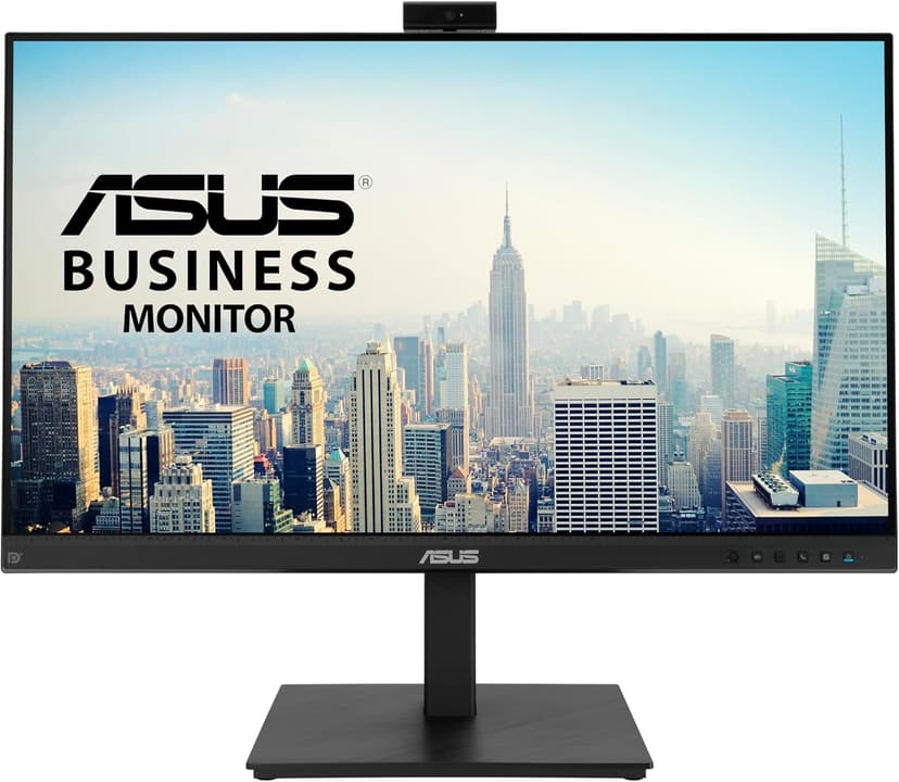 ASUS 27” 1080P Video Conference Monitor (BE279QSK) - Full HD, IPS, Built-in Adjustable 2MP Webcam, Mic Array, Speakers, Eye Care, Wall Mountable, Frameless, HDMI, DisplayPort, VGA, Height Adjustable