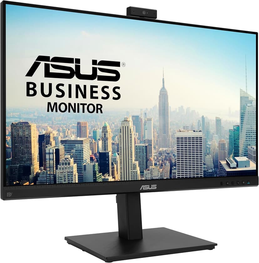 ASUS 27” 1080P Video Conference Monitor (BE279QSK) - Full HD, IPS, Built-in Adjustable 2MP Webcam, Mic Array, Speakers, Eye Care, Wall Mountable, Frameless, HDMI, DisplayPort, VGA, Height Adjustable
