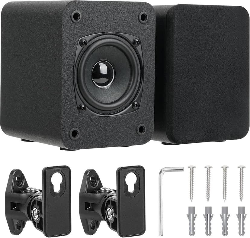Saiyin Wall Mount Passive Speakers, Indoor Rear Surround Sound Speakers, Stereo Speakers for Midrange & High-Frequency, Passive Bookshelf Speakers for Home Theater, Receiver or Amplifer Required