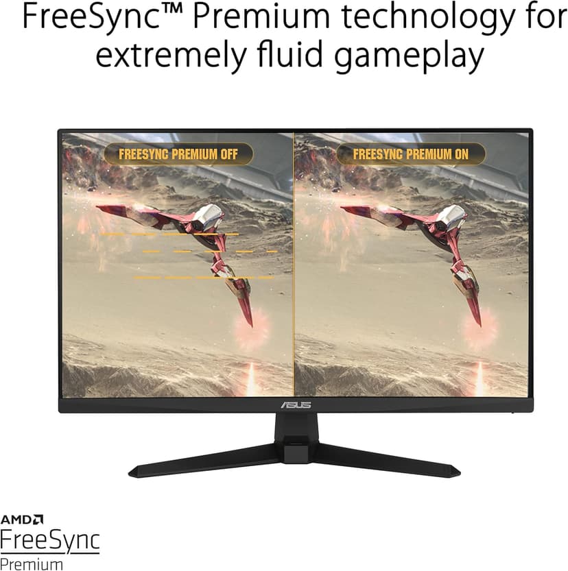 ASUS TUF Gaming 24” 1080P Monitor (VG247Q1A) - Full HD, 165Hz (Supports 144Hz), 1ms, Extreme Low Motion Blur, Adaptive-sync, FreeSync Premium, Shadow Boost, Speakers, Eye Care, HDMI, DisplayPort
