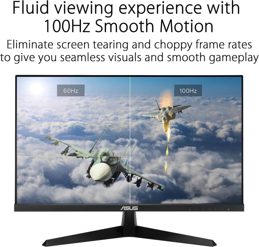 ASUS 24” (23.8-inch viewable) Eye Care Monitor (VY249HF) - Full HD, IPS, 100Hz, IPS, SmoothMotion, 1ms, Adaptive Sync, Blue Light Filter, Flicker Free, HDMI, VESA Mountable, 3 Year Warranty