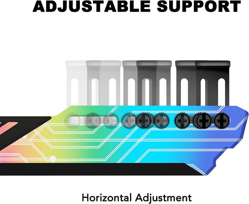 EZDIY-FAB RGB GPU Holder 5V 3-Pin Colorful RGB Graphics Card GPU Support Video Card Holder Bracket, Video Card Sag Holder/Holster Bracket- 309-1