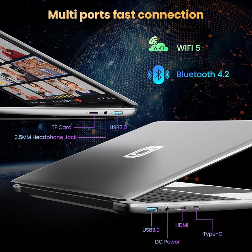 jumper Laptop, 12GB RAM 640GB ROM, Office 365-1 Year 5305U Processor, 15.6 Inch Computer, FHD IPS Screen, 38Wh Battery, 2 Stereo Speakers, USB3.0 * 2, HDMI, for Business and Students.