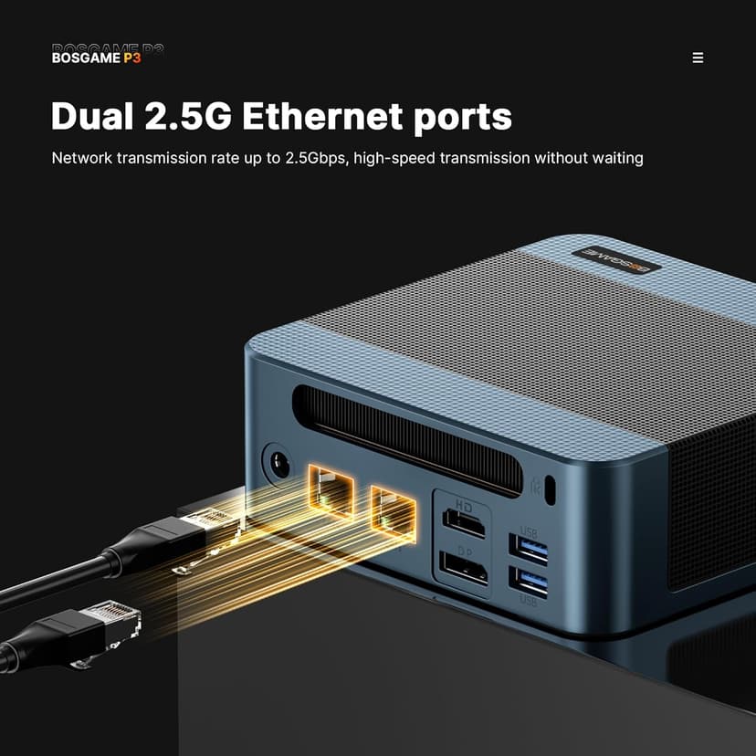P3 Lite Mini PC, AMD Ryzen 7 6800H Mini Computers, 24GB DDR5, 1TB PCIe SSD, 4K Triple Display & USB4, Dual 2.5G LAN & Wi-Fi 6E & BT5.2, Desktop Computers for Gaming, Office, Design