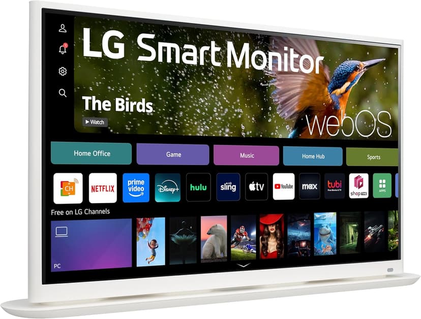 LG 32SR70U-W 32-Inch 4K UHD Smart Monitor with IPS Display webOS 23 USB Type-C Speakers x2 HDR 10 AirPlay 2 Screen Share Bluetooth Remote - White