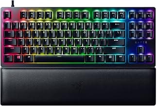 Razer Huntsman V2 TKL Tenkeyless Gaming Keyboard: Fast Clicky Optical Switches w/Quick Keystrokes & 8000Hz Polling Rate - Detachable Type-C Cable - Doubleshot PBT Keycaps - Ergonomic Wrist Rest