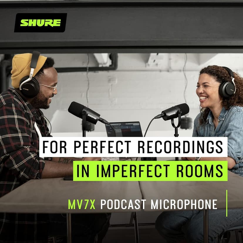 Shure MV7X Microphone - XLR Only Pro Quality Dynamic Mic for Podcasting & Vocal Recording, Voice-Isolating Technology, All Metal Construction, Mic Stand Compatible, Optimized Frequency - Black