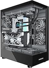 MUSETEX K2 PC Case, Computer Case 360MM RAD Support, Type-C Black ATX Case for PC, Full-View Dual Tempered Glass Mid Tower Case with 3 Non-LED Fans, Desktop Gaming PC Case