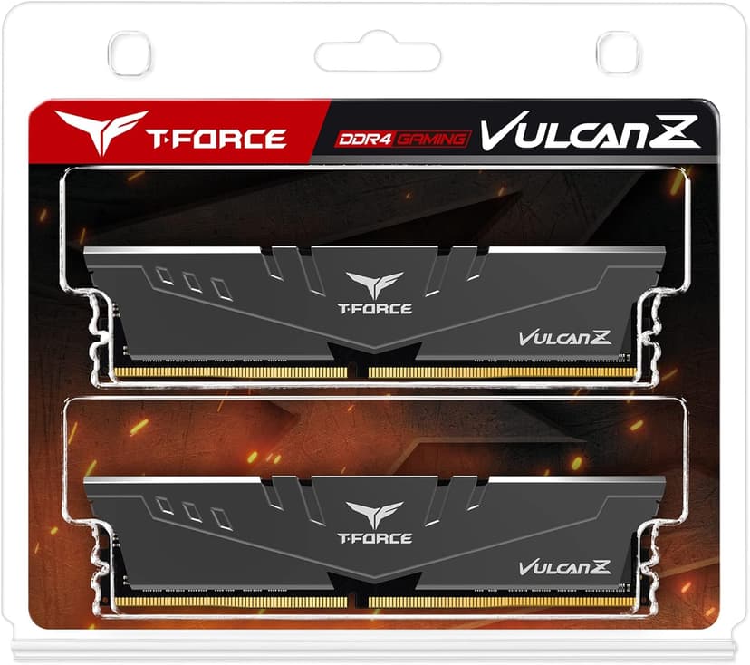 TEAMGROUP T-Force Vulcan Z DDR4 DRAM 16GB Kit (2x8GB) 3200MHz Desktop Memory Module (PC4-25600) CL16 Ram (Gray) - TLZGD416G3200HC16FDC01