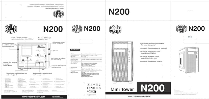 Cooler Master N200 - Mini Tower Computer Case with Fully Meshed Front Panel and mATX/Mini-ITX Support